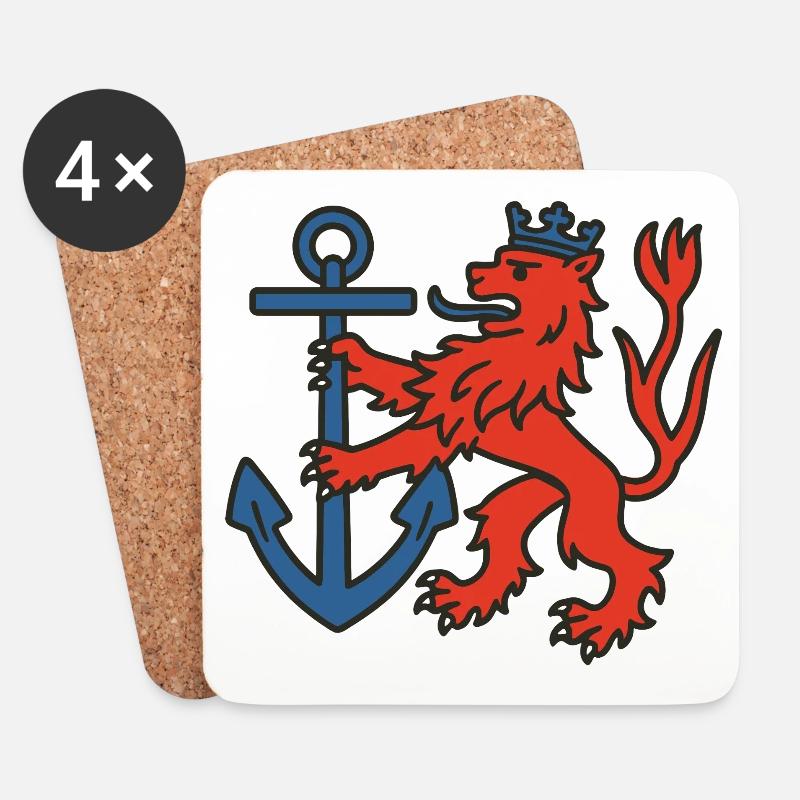 Düsseldorfer Löwe - Untersetzer (4er-Set) - Weiß