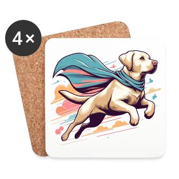 Super Dog Labrador Retriever Labi Labbi Gift - Coasters (set of 4) - white - Front