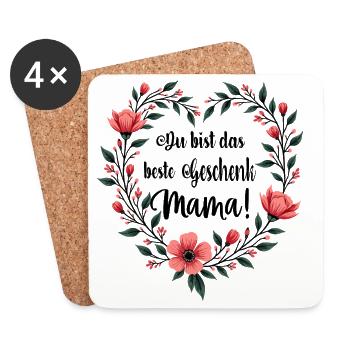 You are the best gift mom ! - Coasters (set of 4) - white - Front