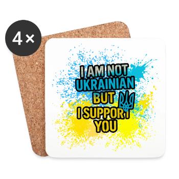 I am not Ukrainian but I support you! - Untersetzer (4er-Set) - Weiß - Vorne