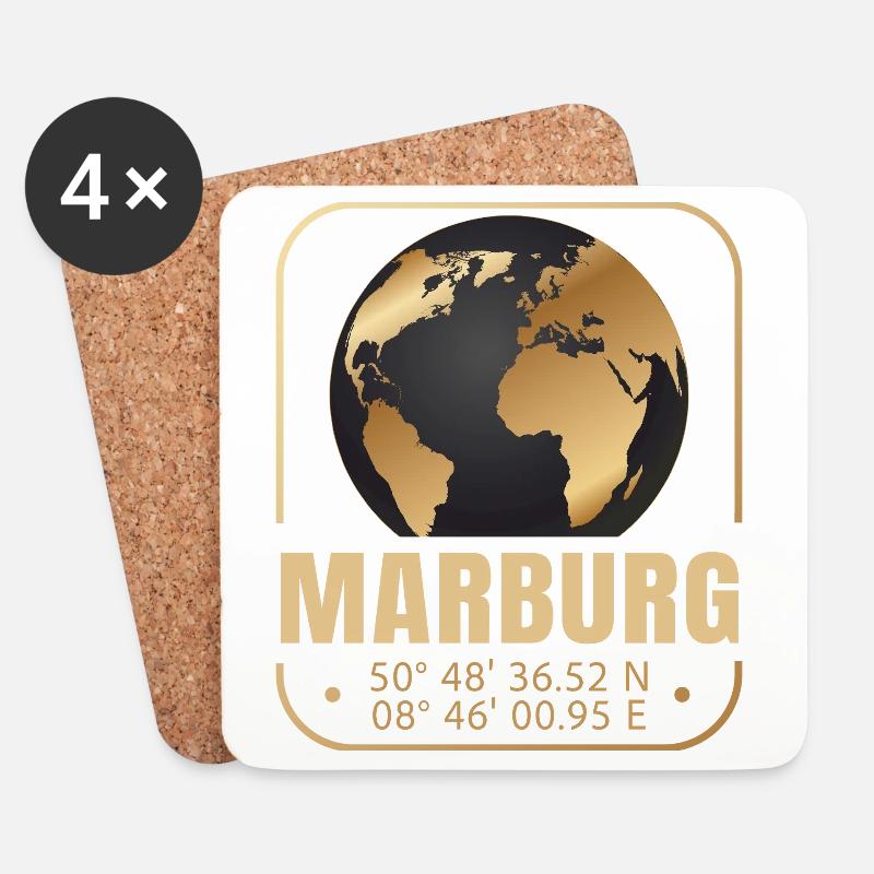 Marburg - Untersetzer (4er-Set) - Weiß