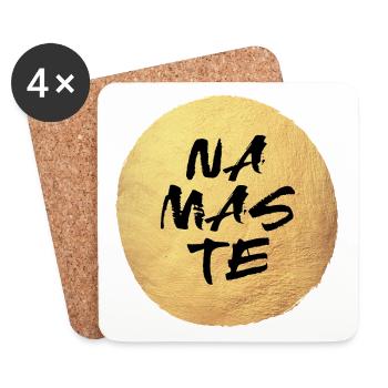 Yoga Kreis Namaste Handschrift Gold Luxus Indien - Untersetzer (4er-Set) - Weiß - Vorne