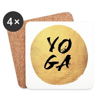 Yoga Gold Center Circle Meditation Concentration - Coasters (set of 4) - white - Front