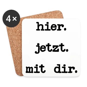 ACHTSAMKEIT LIEBE - Untersetzer (4er-Set) - Weiß - Vorne