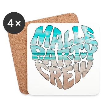 Malle Party Crew - Untersetzer (4er-Set) - Weiß - Vorne