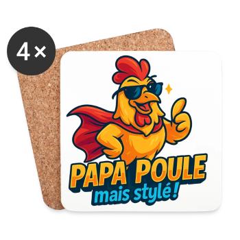 Poulet Style Mode Chic - Dessous de verre (lot de 4) - blanc - Devant