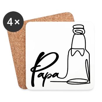 BIÈRE BIÈRE BIÈRE PAPA - Dessous de verre (lot de 4) - blanc - Devant