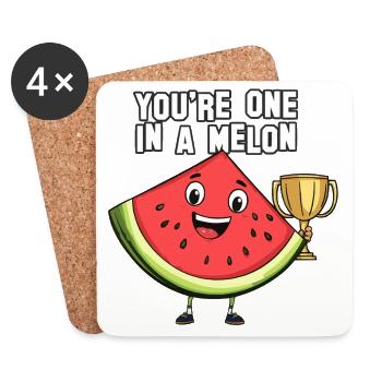 You're one in a melon ! - Coasters (set of 4) - white - Front
