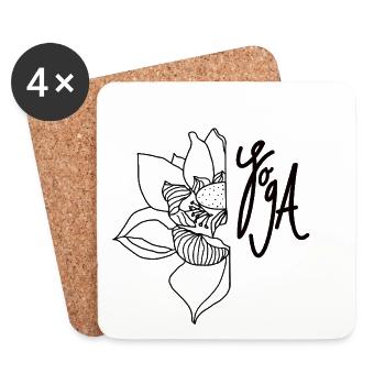 Yoga Lotus - Untersetzer (4er-Set) - Weiß - Vorne