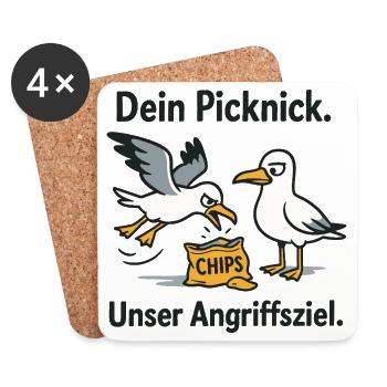 Your picnic Our target - Coasters (set of 4) - white - Front
