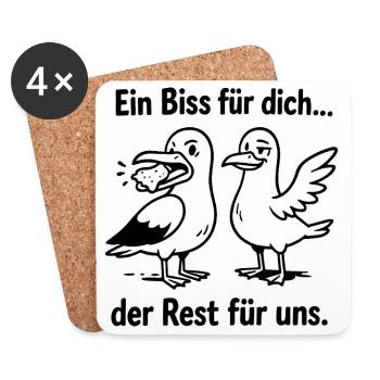 Ein Biss für dich der Rest für uns! - Untersetzer (4er-Set) - Weiß - Vorne
