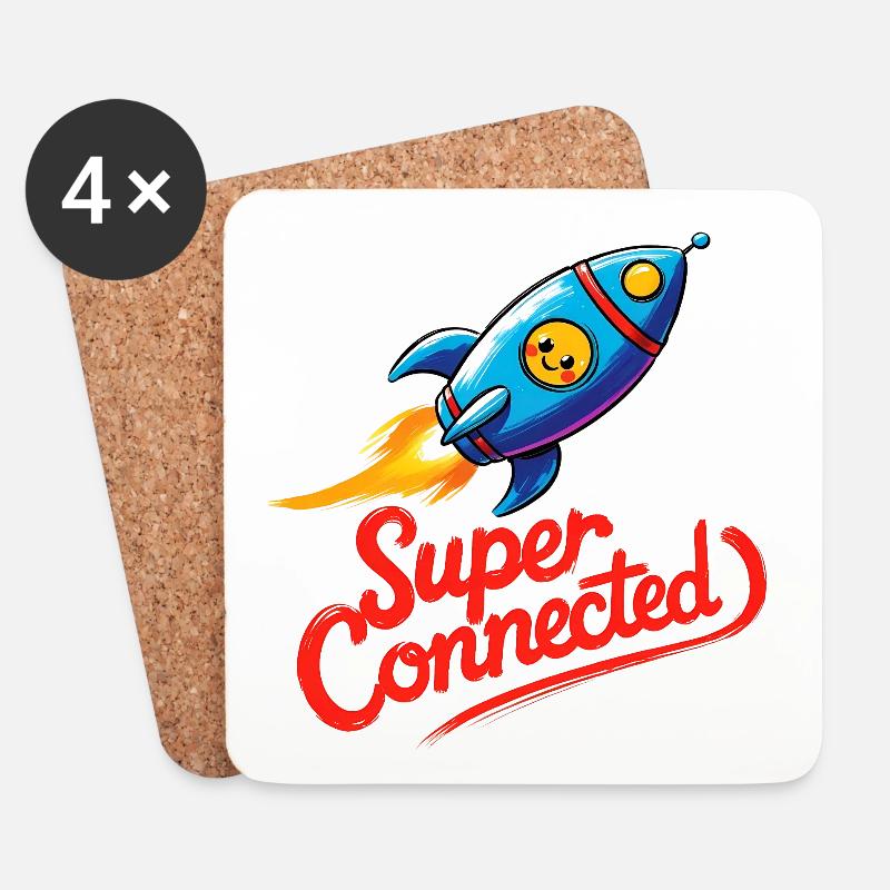 Super Connected - Coasters (set of 4) - white