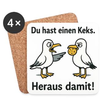 Du hast einen Keks Heraus damit - Untersetzer (4er-Set) - Weiß - Vorne