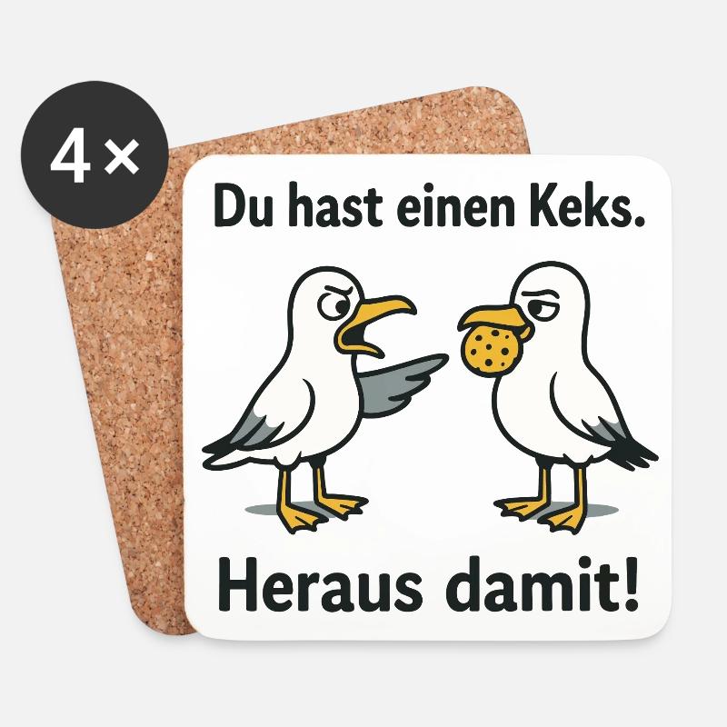 Du hast einen Keks Heraus damit - Untersetzer (4er-Set) - Weiß