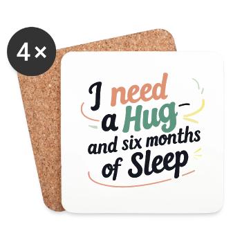 I Need a Hug - Untersetzer (4er-Set) - Weiß - Vorne