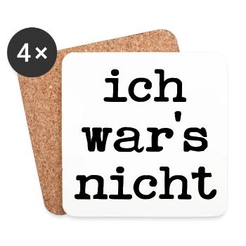 UNSCHULDIG LUSTIGE SPRÜCHE UNSCHULD - Untersetzer (4er-Set) - Weiß - Vorne