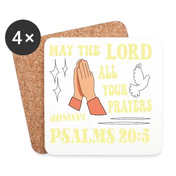 Psalm 20:5 May the Lord... - Coasters (set of 4) - white - Front