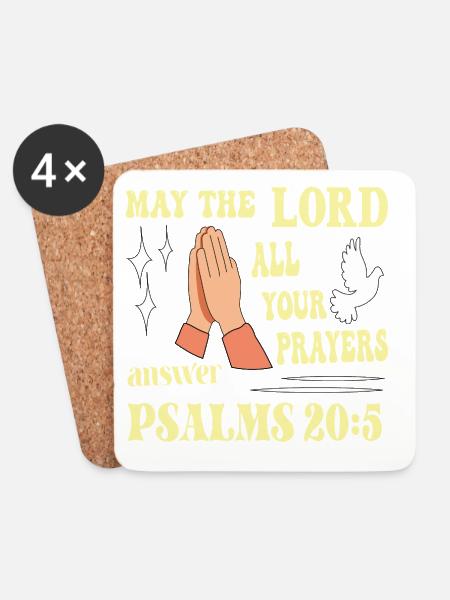 Psalm 20:5 May the Lord... - Coasters (set of 4) - white