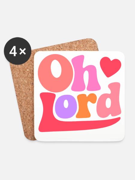 Oh Lord - Coasters (set of 4) - white
