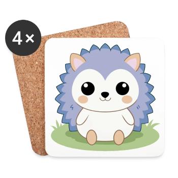 Baby hedgehog sitting in the garden - Coasters (set of 4) - white - Front