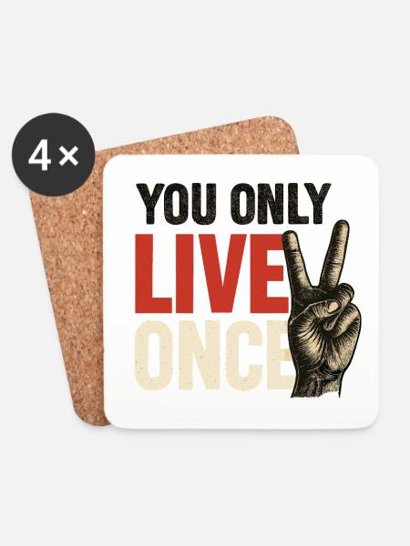 You only live vintage once - Coasters (set of 4) - white