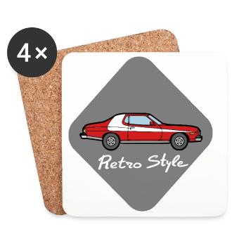 Retro style - Coasters (set of 4) - white - Front