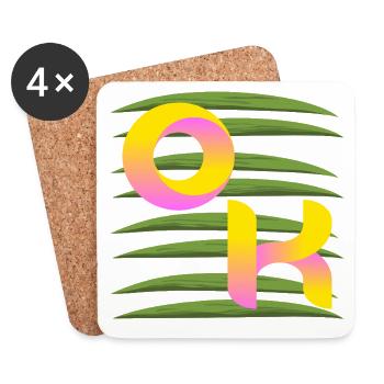 PALMIERS D’ÉTÉ OK - Dessous de verre (lot de 4) - blanc - Devant