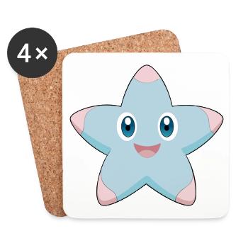 Cheerful and smiling starfish - Coasters (set of 4) - white - Front