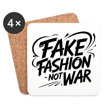 Fake Fashion not War - Untersetzer (4er-Set) - Weiß - Vorne