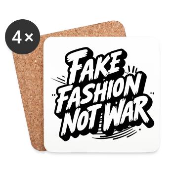La fausse mode, pas la guerre - Dessous de verre (lot de 4) - blanc - Devant