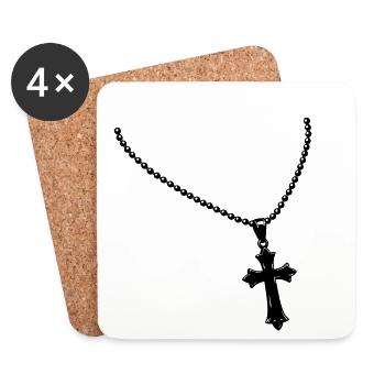 Necklace with cross - Coasters (set of 4) - white - Front