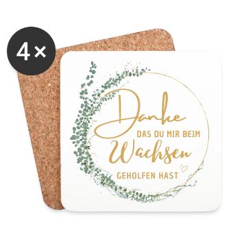 Danke das du uns beim Wachsen geholfen hast! - Untersetzer (4er-Set) - Weiß - Vorne