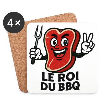 Entrecôte Le Roi du Barbecue - Dessous de verre (lot de 4) - blanc - Devant