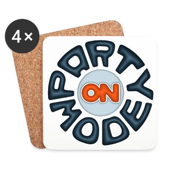 Party Mode On Festivals Raves Beach Feiern 3 D - Untersetzer (4er-Set) - Weiß - Vorne