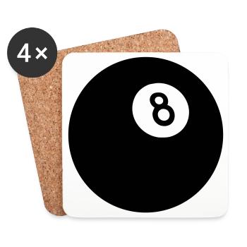Schwarze Acht - Untersetzer (4er-Set) - Weiß - Vorne