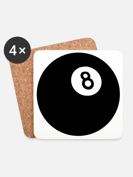 Black Eight - Coasters (set of 4) - white