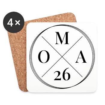 Oma 2026 - Untersetzer (4er-Set) - Weiß - Vorne