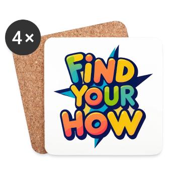 Find Your How - Untersetzer (4er-Set) - Weiß - Vorne