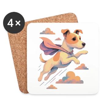 Super Dog Jack Russell Terrier Jacky Gift - Coasters (set of 4) - white - Front