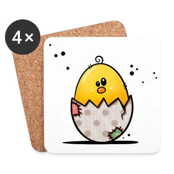 Bonjour les filles - Dessous de verre (lot de 4) - blanc - Devant