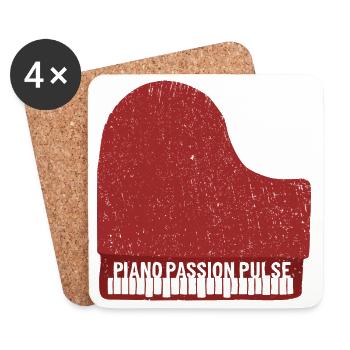Piano Passion Pulse - Untersetzer (4er-Set) - Weiß - Vorne