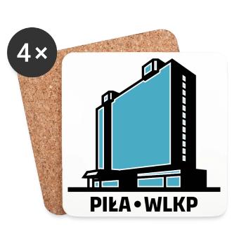 La ville de Piła Wlkp et l’hôtel Gromada Rodło - Dessous de verre (lot de 4) - blanc - Devant