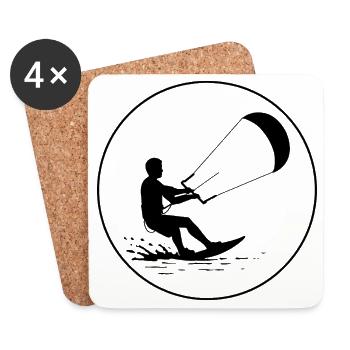 Puissance du cerf-volant - Dessous de verre (lot de 4) - blanc - Devant