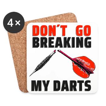 Darts Shirt don't go breaking my darts - Coasters (set of 4) - white - Front