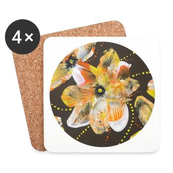 Kreatives Farbenspiel-handgemalt von Martina Eßer - Untersetzer (4er-Set) - Weiß - Vorne