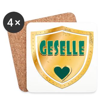 BERUFE IM HANDWERK - ABSCHLUSS GESELLE - Untersetzer (4er-Set) - Weiß - Vorne