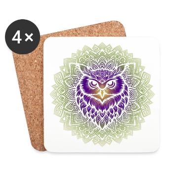 Ancient Wisdom Mandala - Coasters (set of 4) - white - Front
