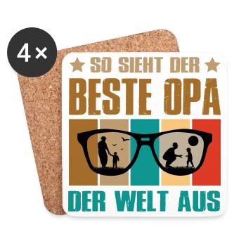 So Sieht Der Beste Opa Der Welt Aus - Untersetzer (4er-Set) - Weiß - Vorne