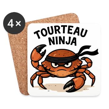 Ninja Crab - Coasters (set of 4) - white - Front