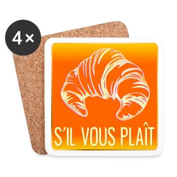 CROISSANT S'IL VOUS PLAIT - Dessous de verre (lot de 4) - blanc - Devant